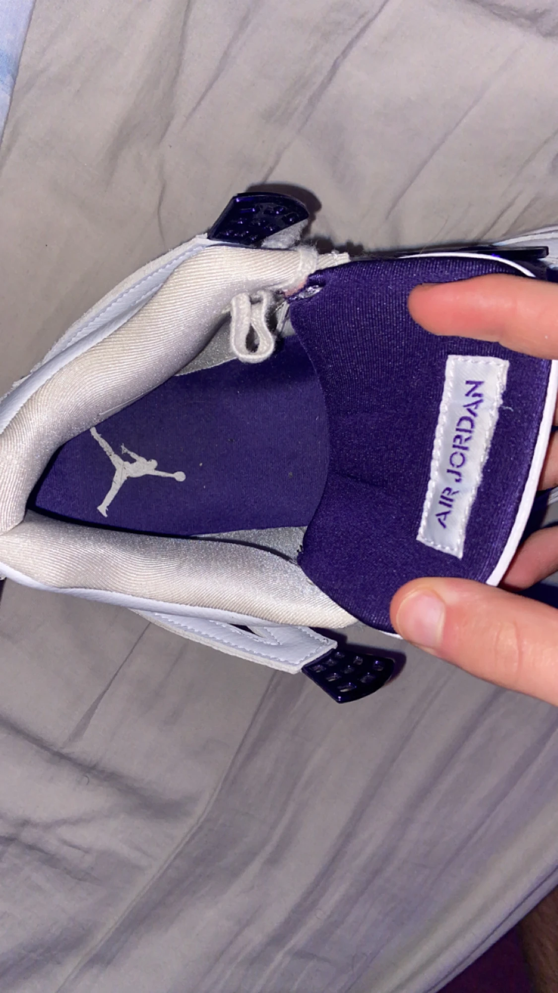 Nike Air Jordan 4 vit/lila sneakers - 2