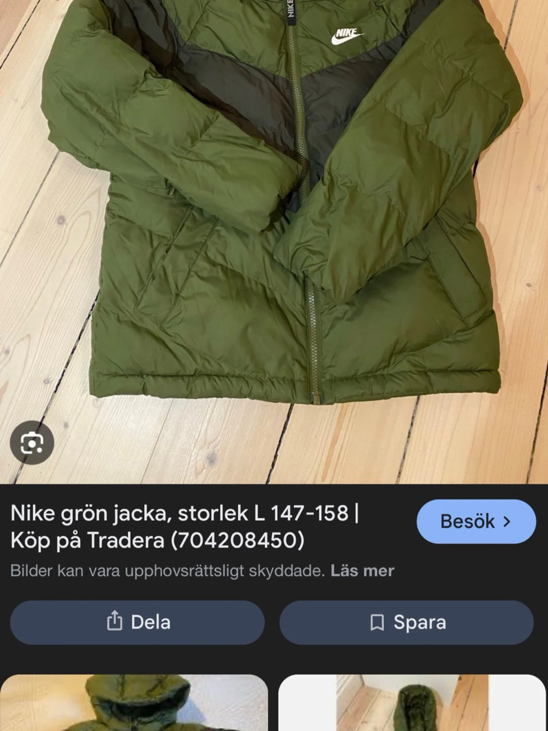 Grön pufferjacka från Nike