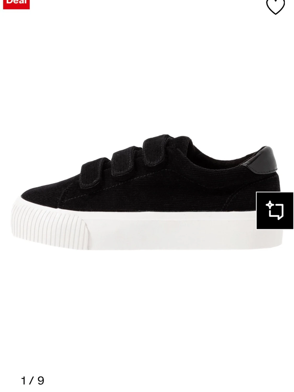 Svarta sneakers med kardborreband