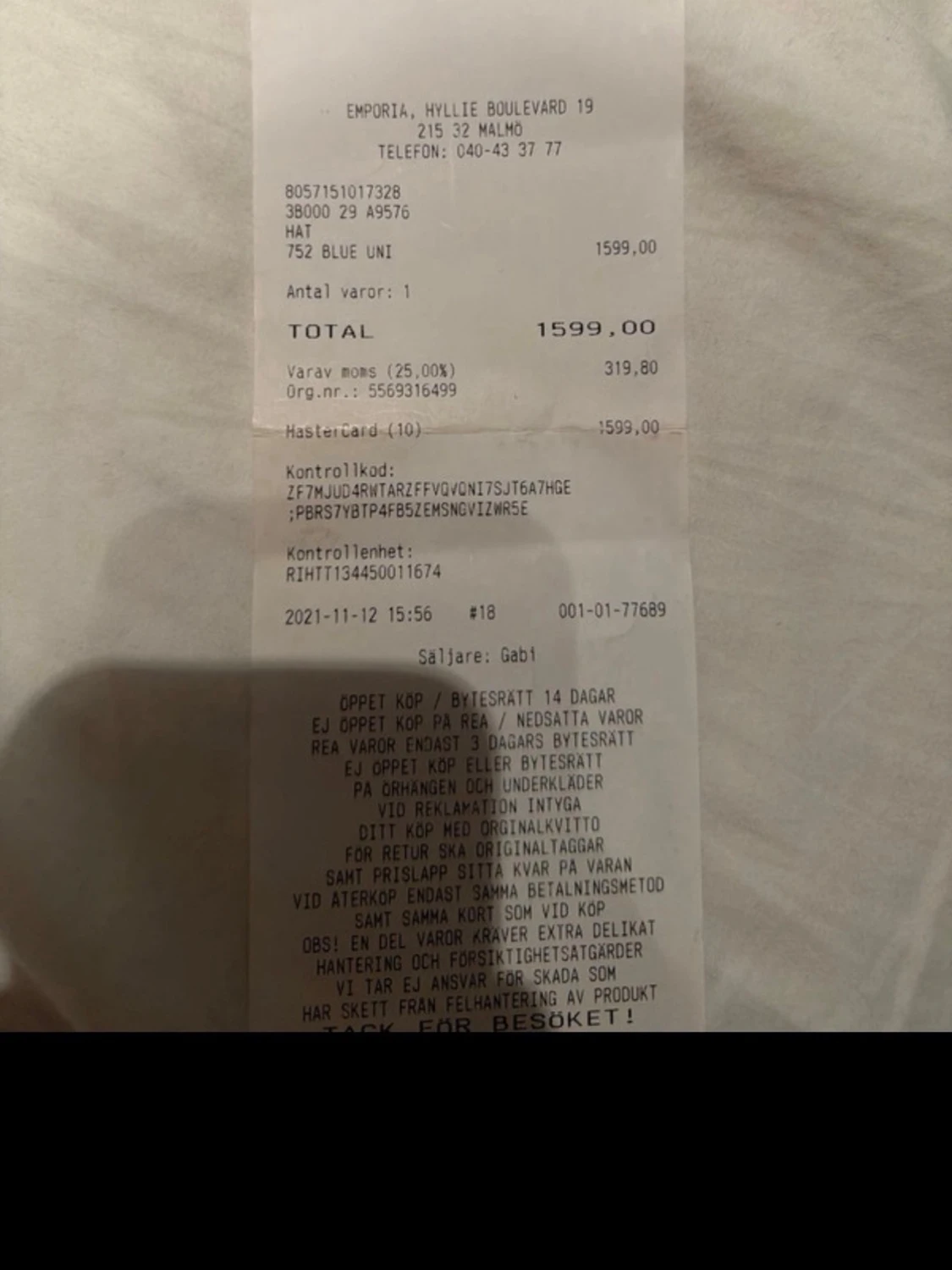 Mörkblå  ribbad Moncler mössa - 4