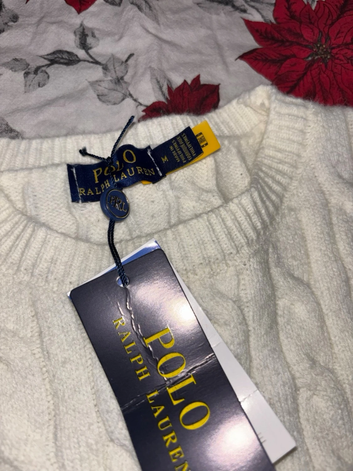 Vit kabelstickad tröja Polo Ralph Lauren - 3