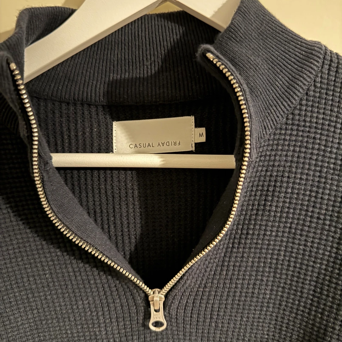 Mörkblå halvzip tröja Casual Friday - 1