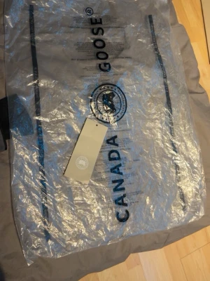 Grå dunjacka från Canada Goose - Säljer en grå dunjacka från Canada Goose med huva och dragkedja. Jackan har en puffig design, stora fickor framtill och ribbade muddar vid ärmsluten. Perfekt för kalla dagar och riktigt snygg till vinterlooken.