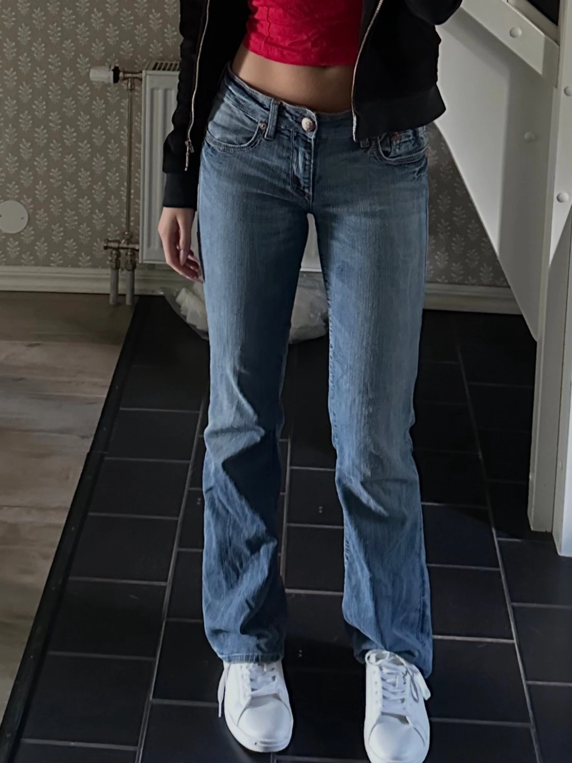 Blå bootcut jeans