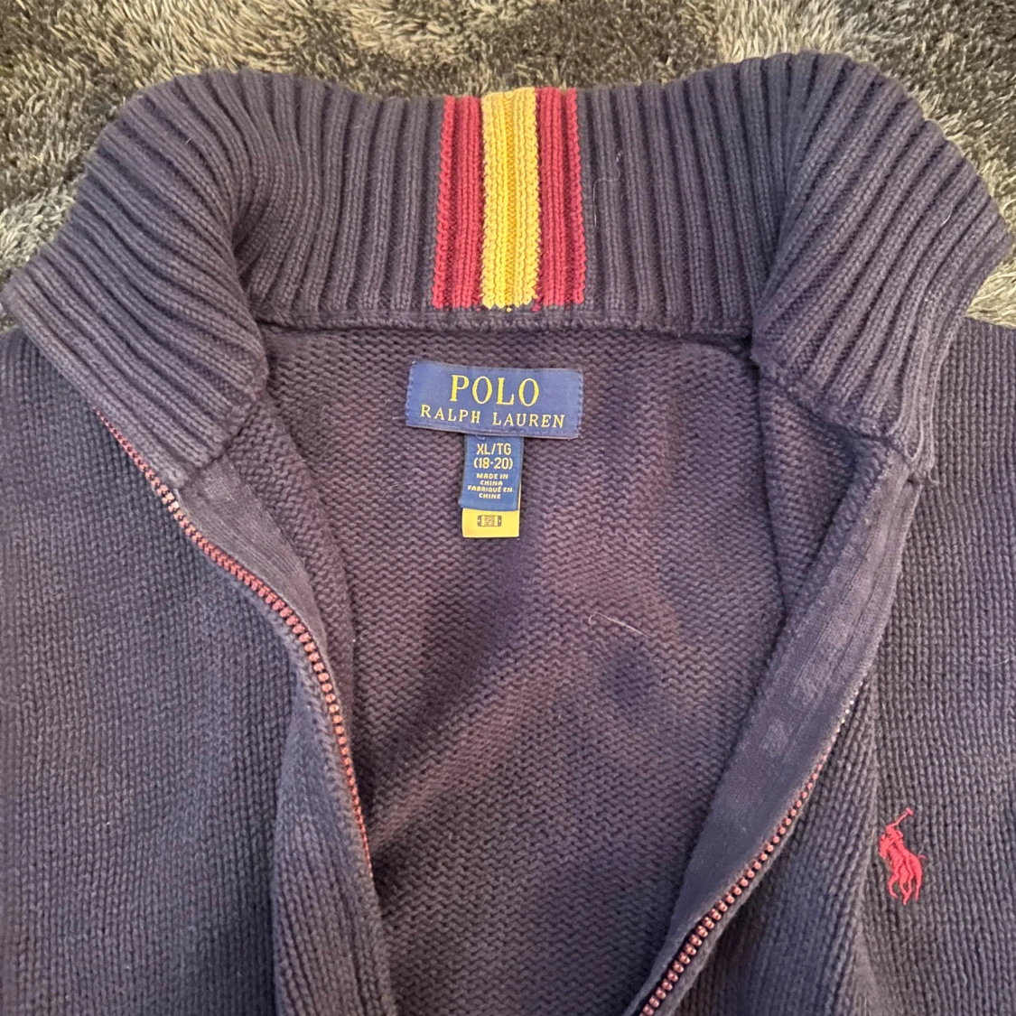 Mörkblå stickad kofta från Polo Ralph Lauren - 2