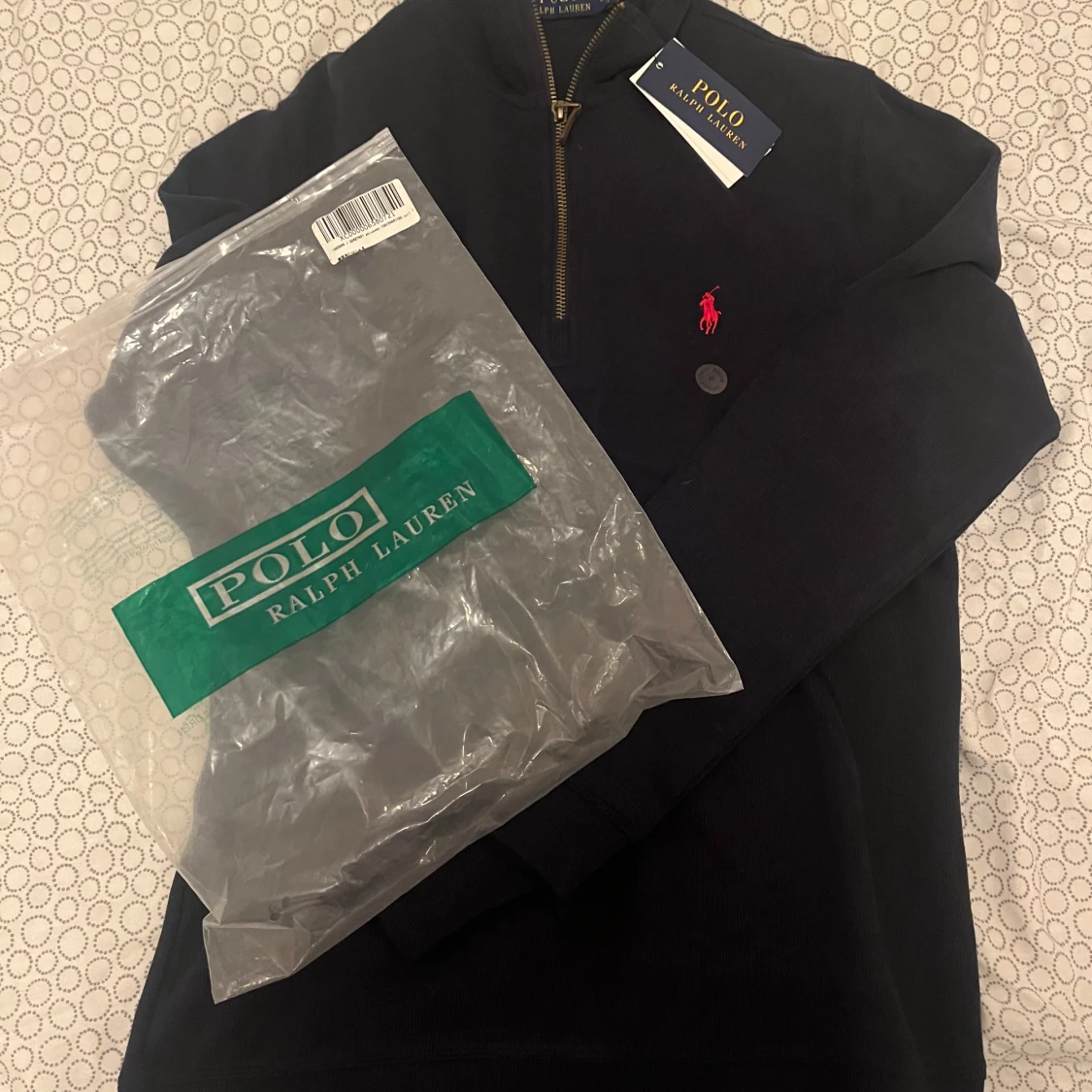 Mörkblå half zip tröja Polo Ralph Lauren