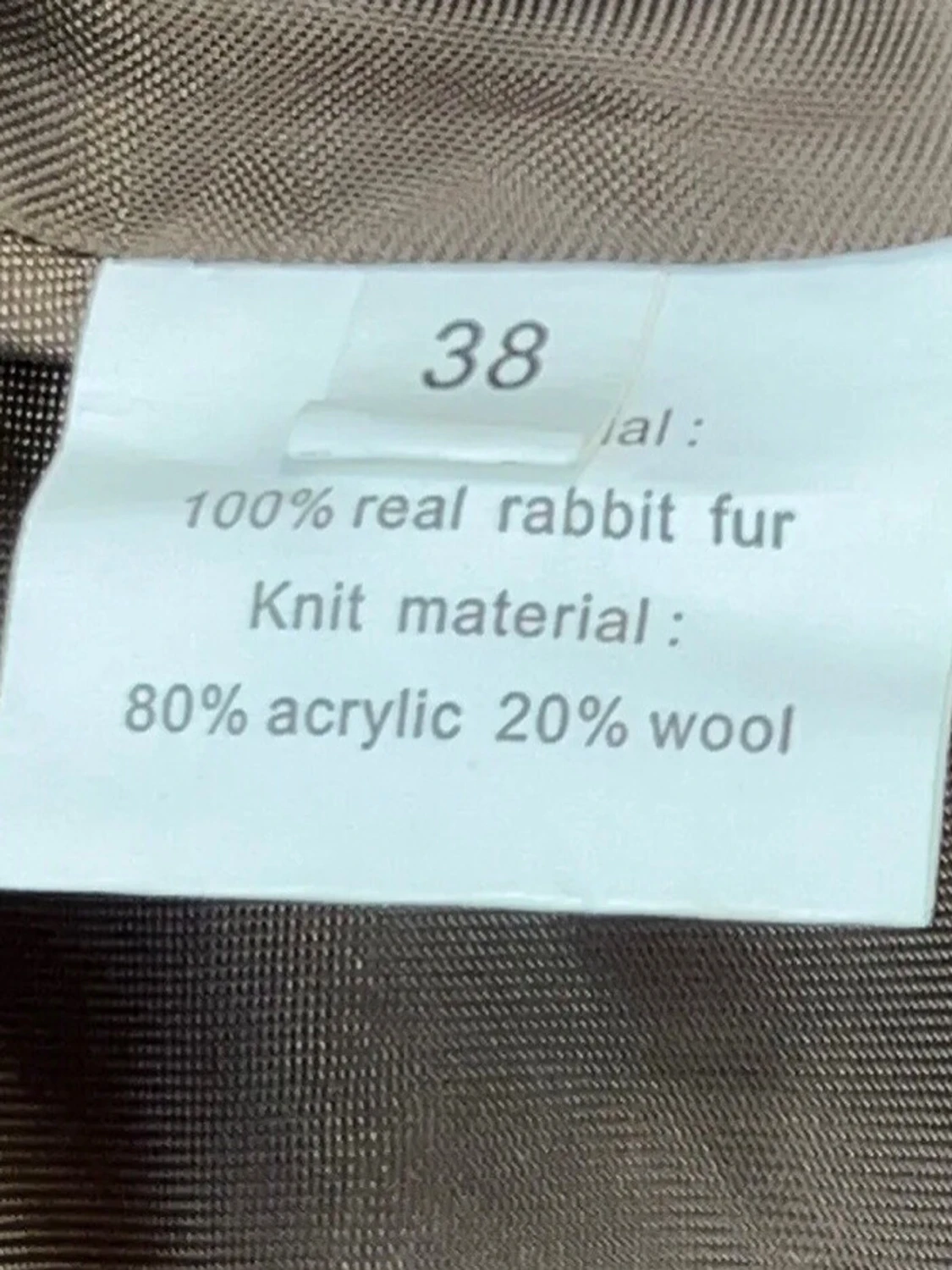 Brun pälsjacka med stickade detaljer - 2