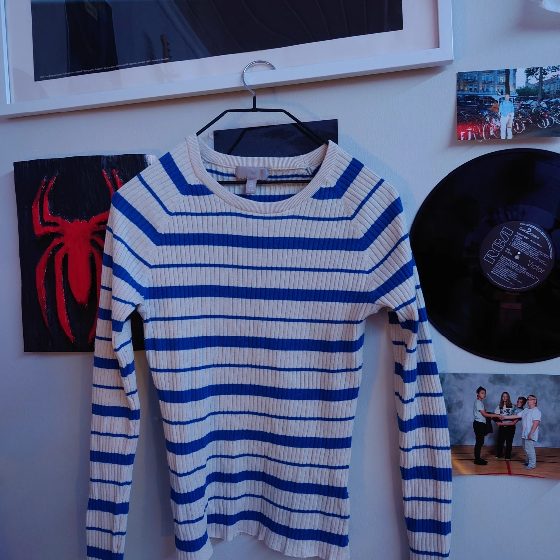 Randig ribbad långärmad tröja - 3