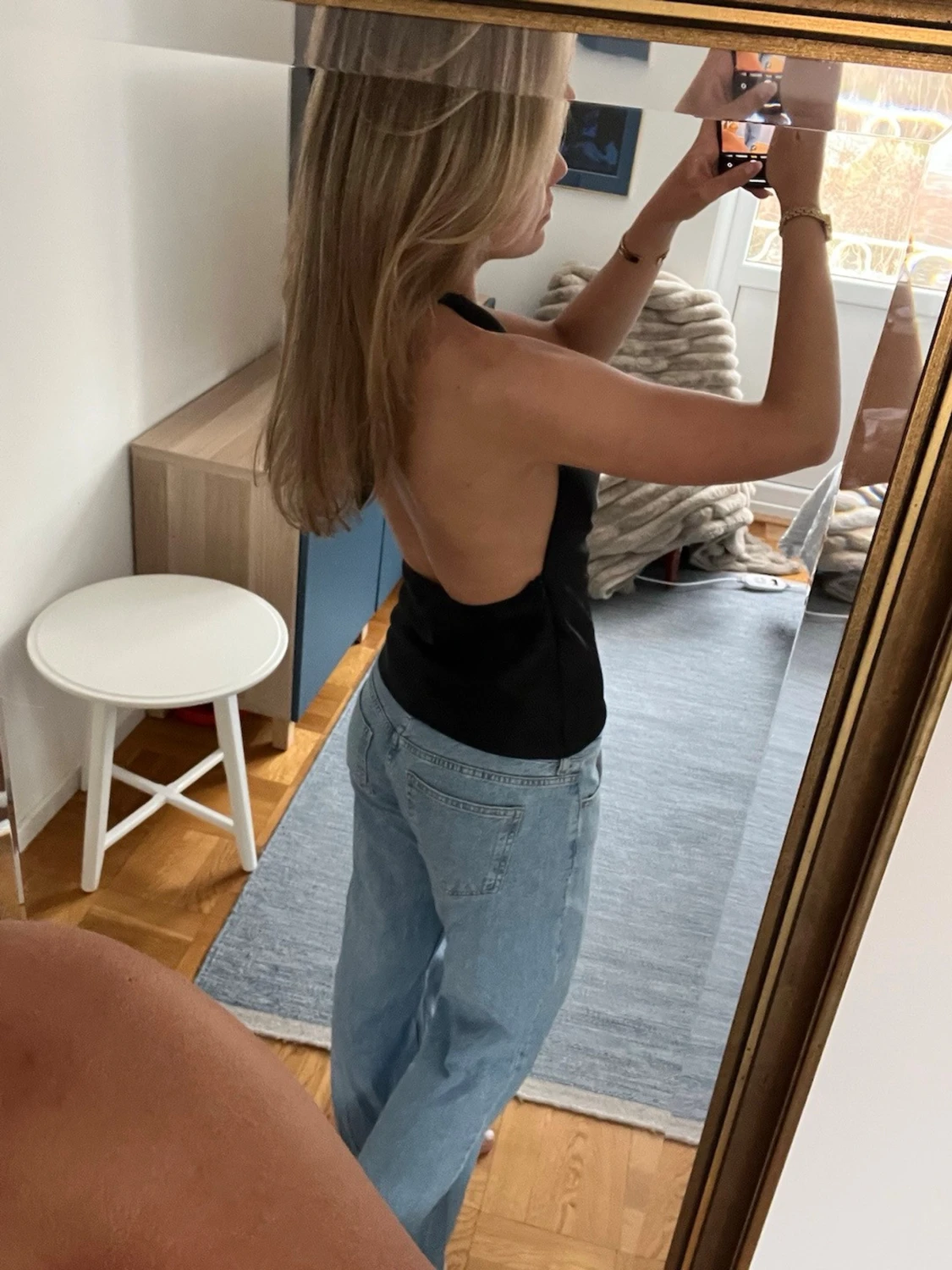 Svart halterneck topp i satin - 3