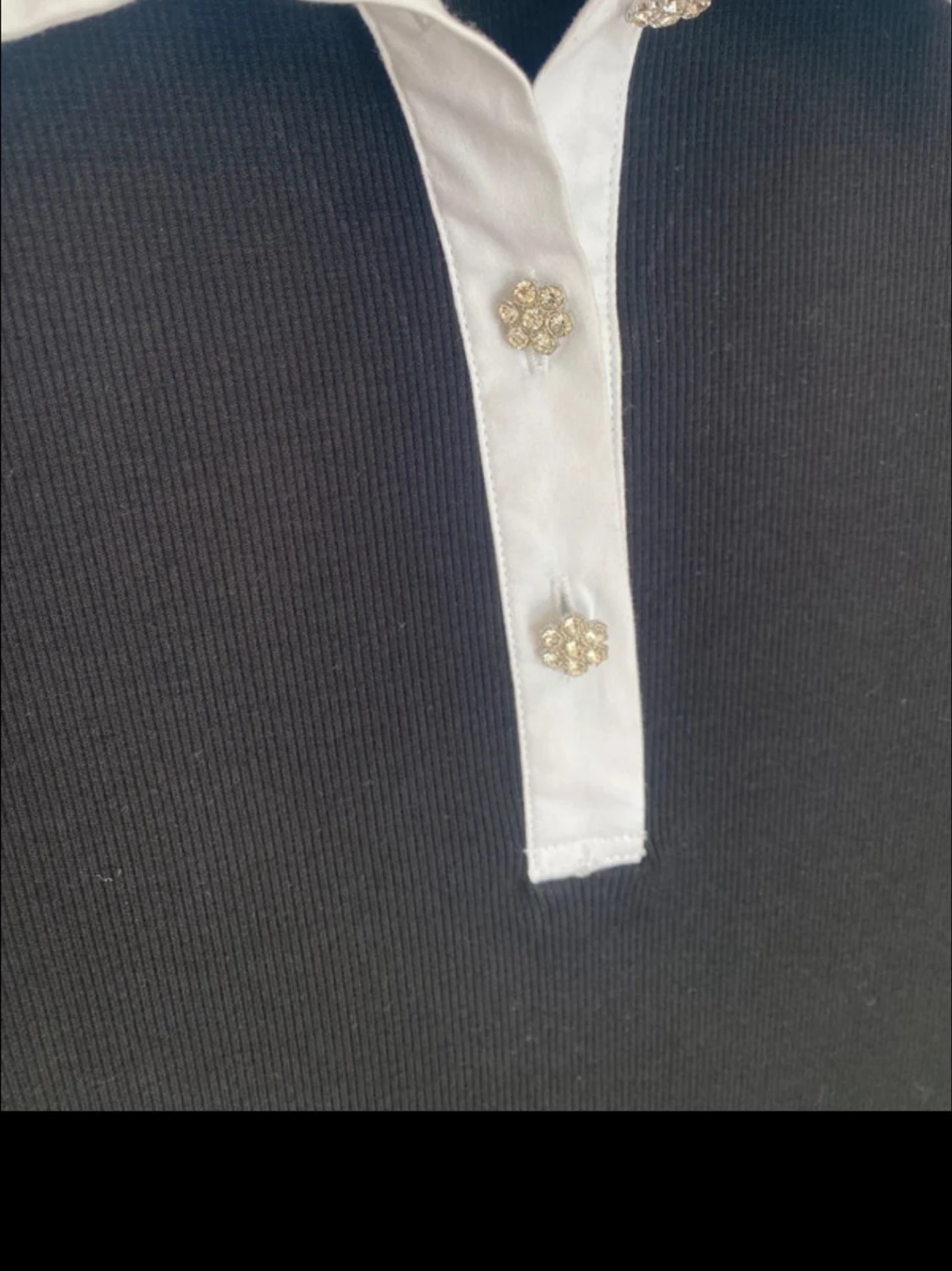 Svart kortklänning med vit krage LCW Comfort - 2