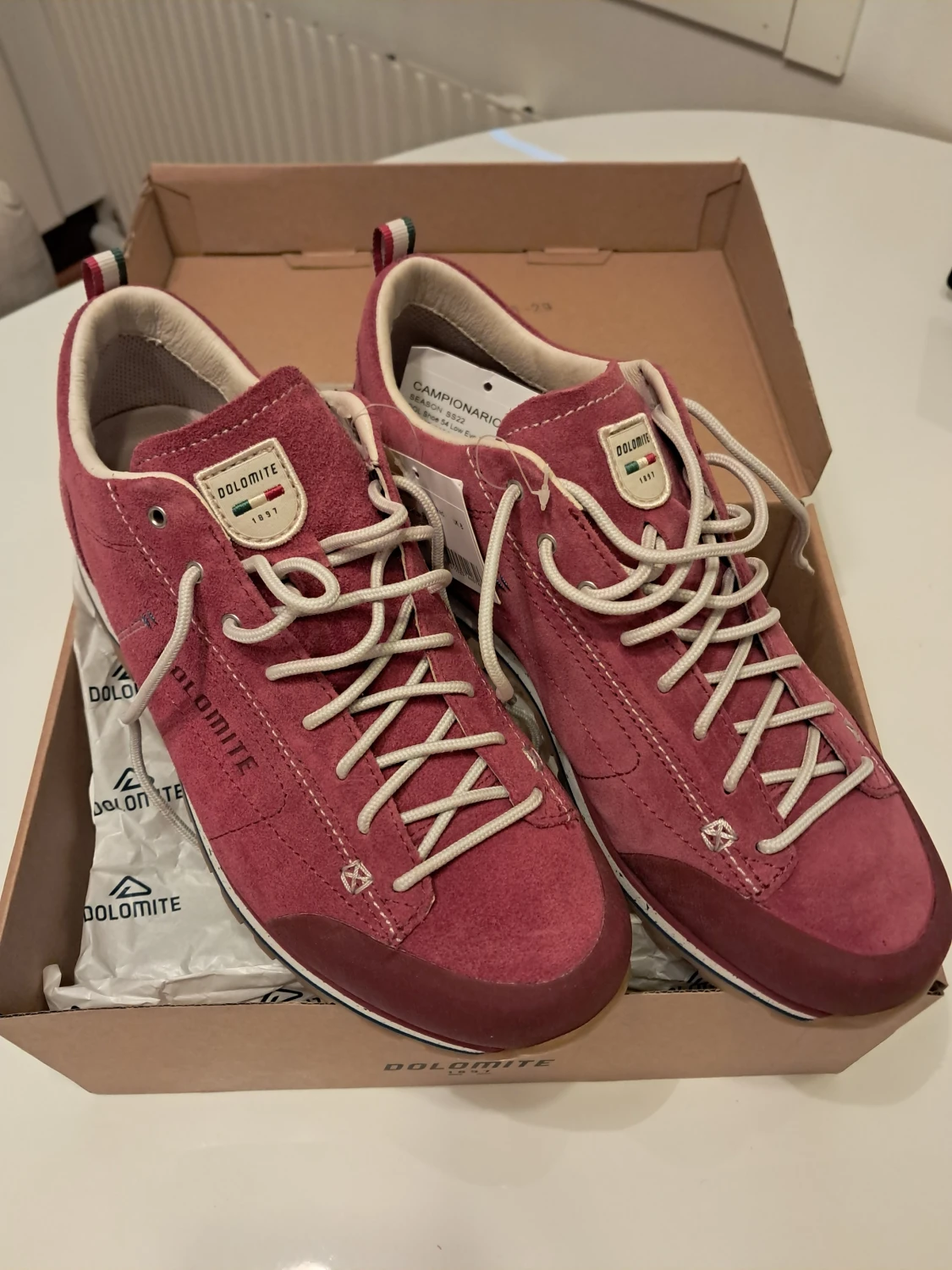 Dolomite vinröda sneakers i mocka - 6