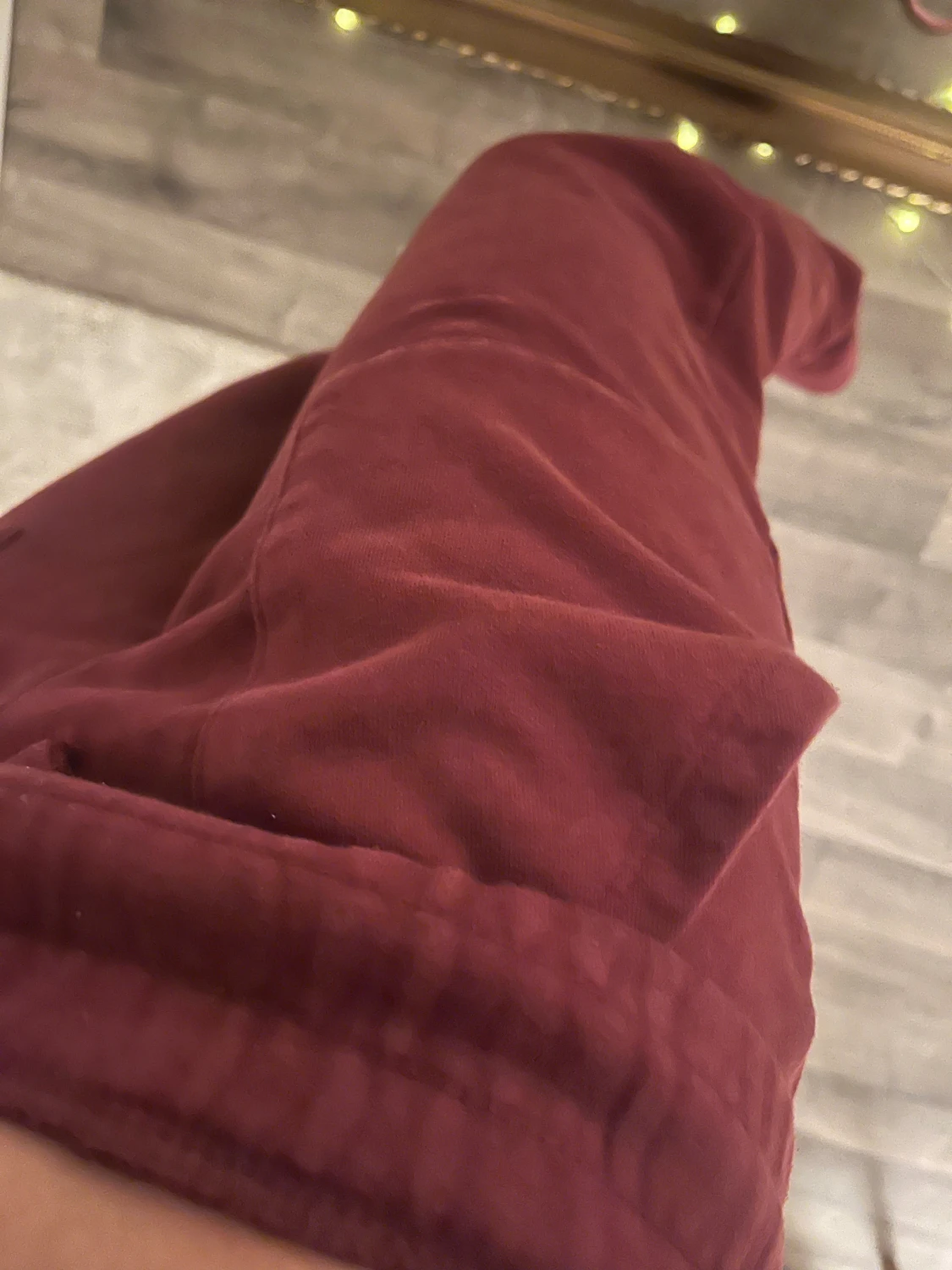 Vinröda mjukisbyxor med snörning - 2