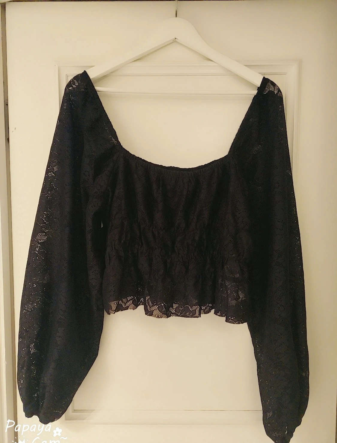 Svart spetsblus Gina Tricot XL - 3