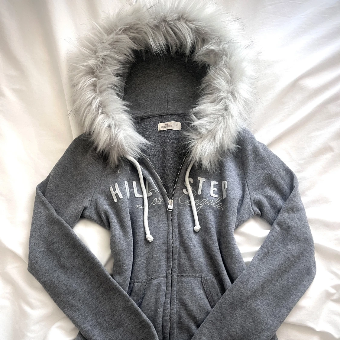 hollister fur zip up