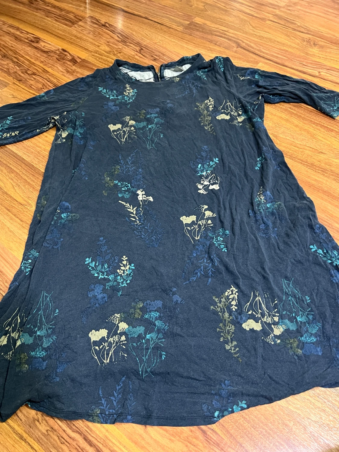 Blommig marinblå klänning Lindex 2XL