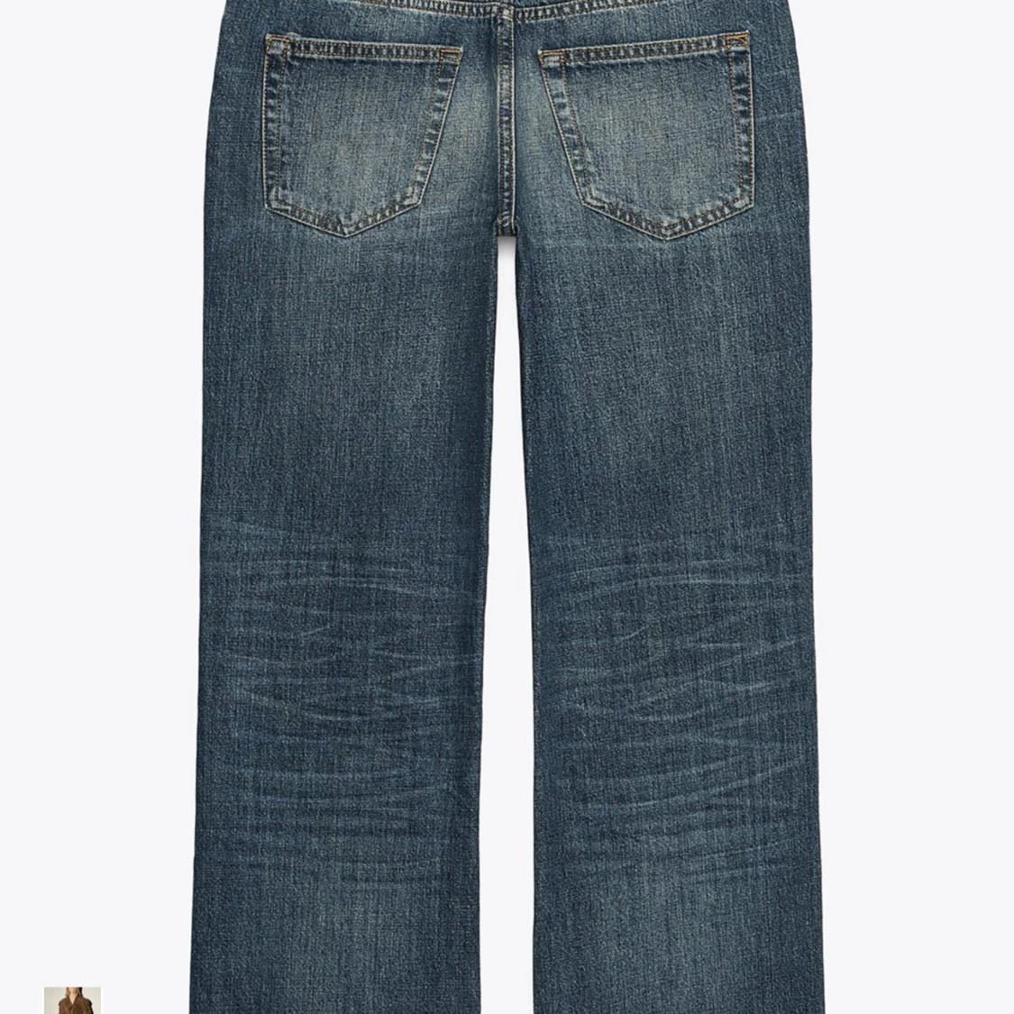 Blå wide jeans med tvätt - 1