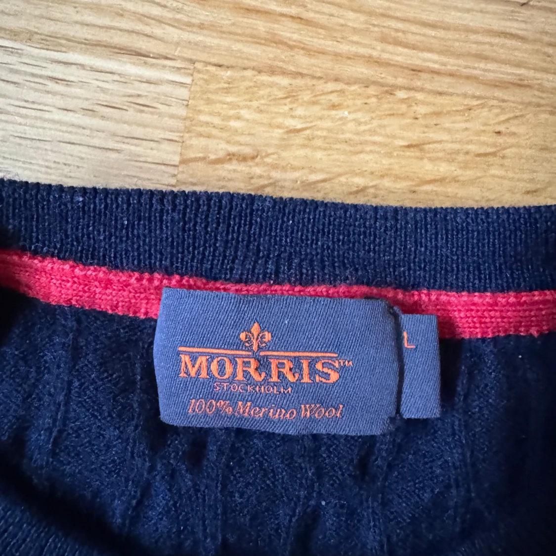 Mörkblå kabelstickad tröja Morris S - 2