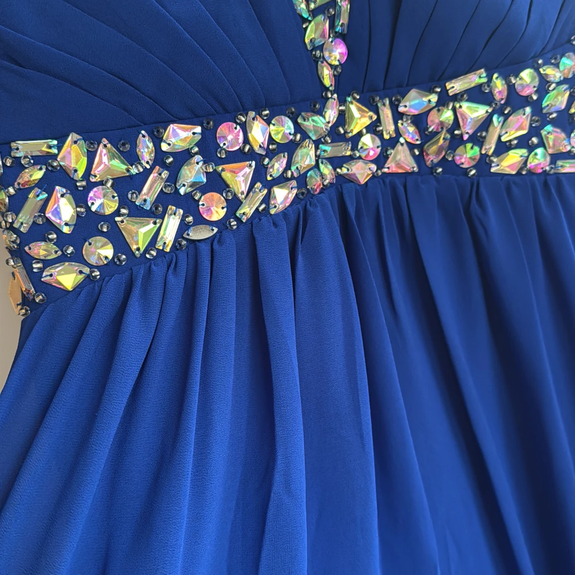 Blå långklänning med strass från Pink Room - 2