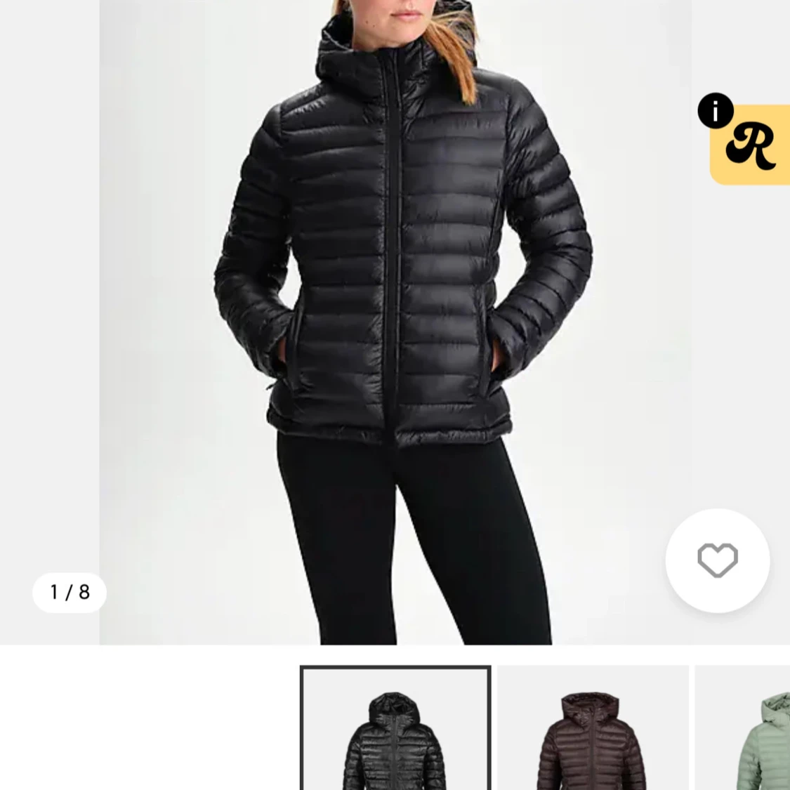 Svart pufferjacka med huva - 1