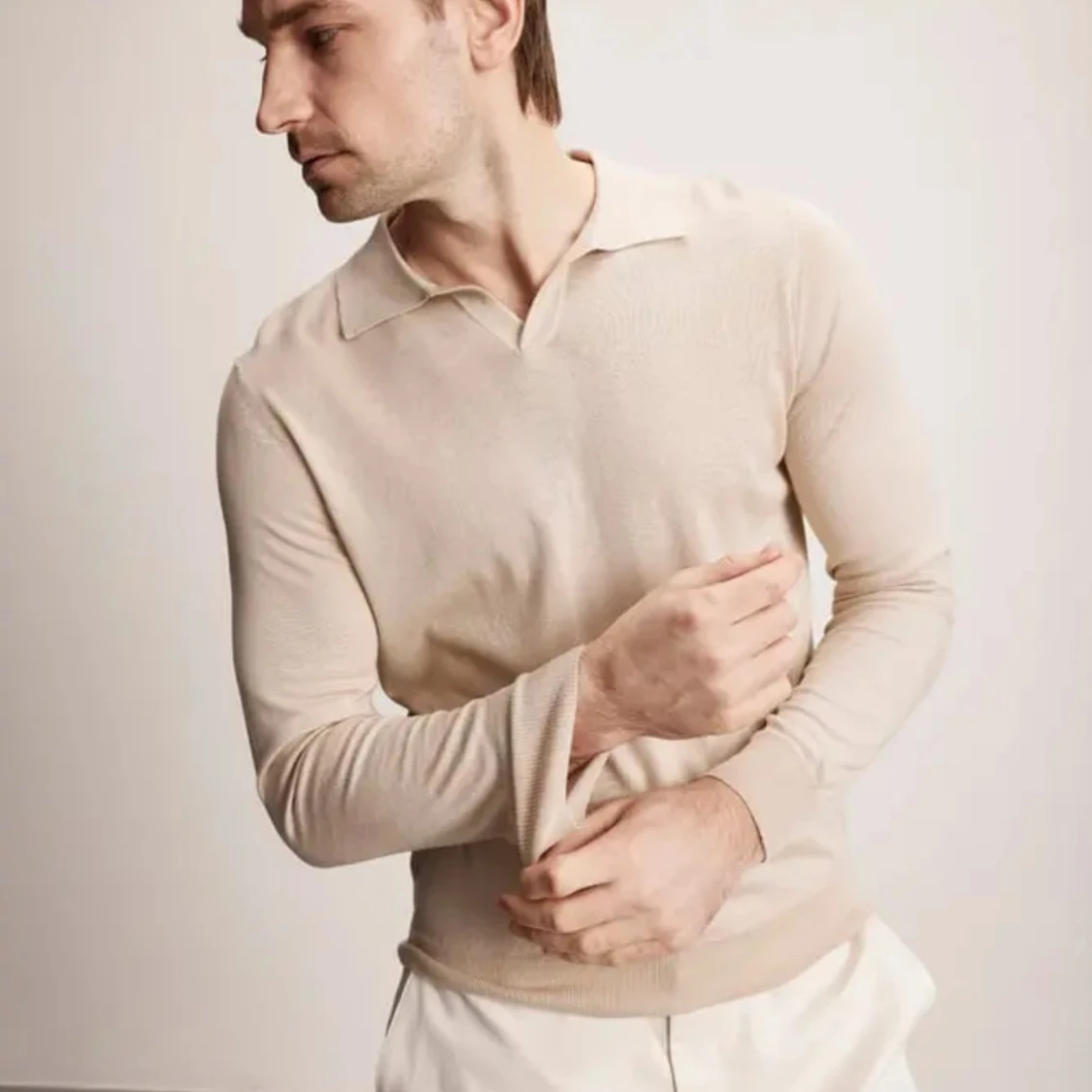 Beige polotröja i kashmir från Davida