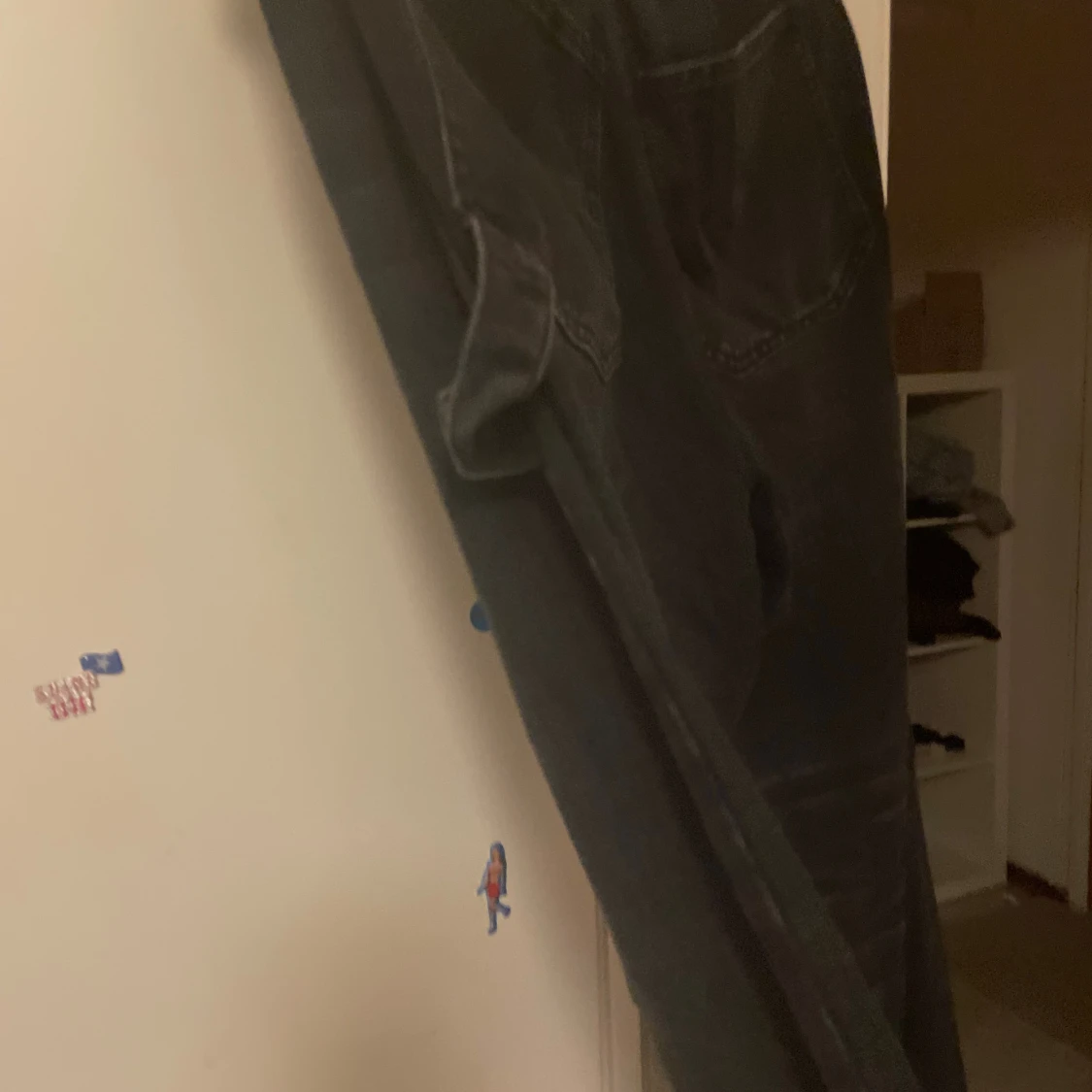 Svarta cargopants med breda ben - 4