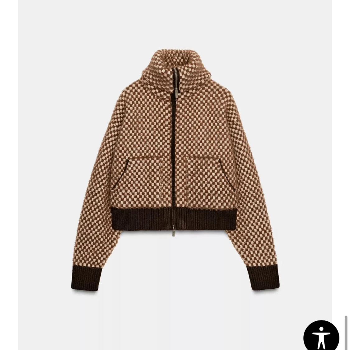 Stickad kofta med dragkedja från Zara - 2