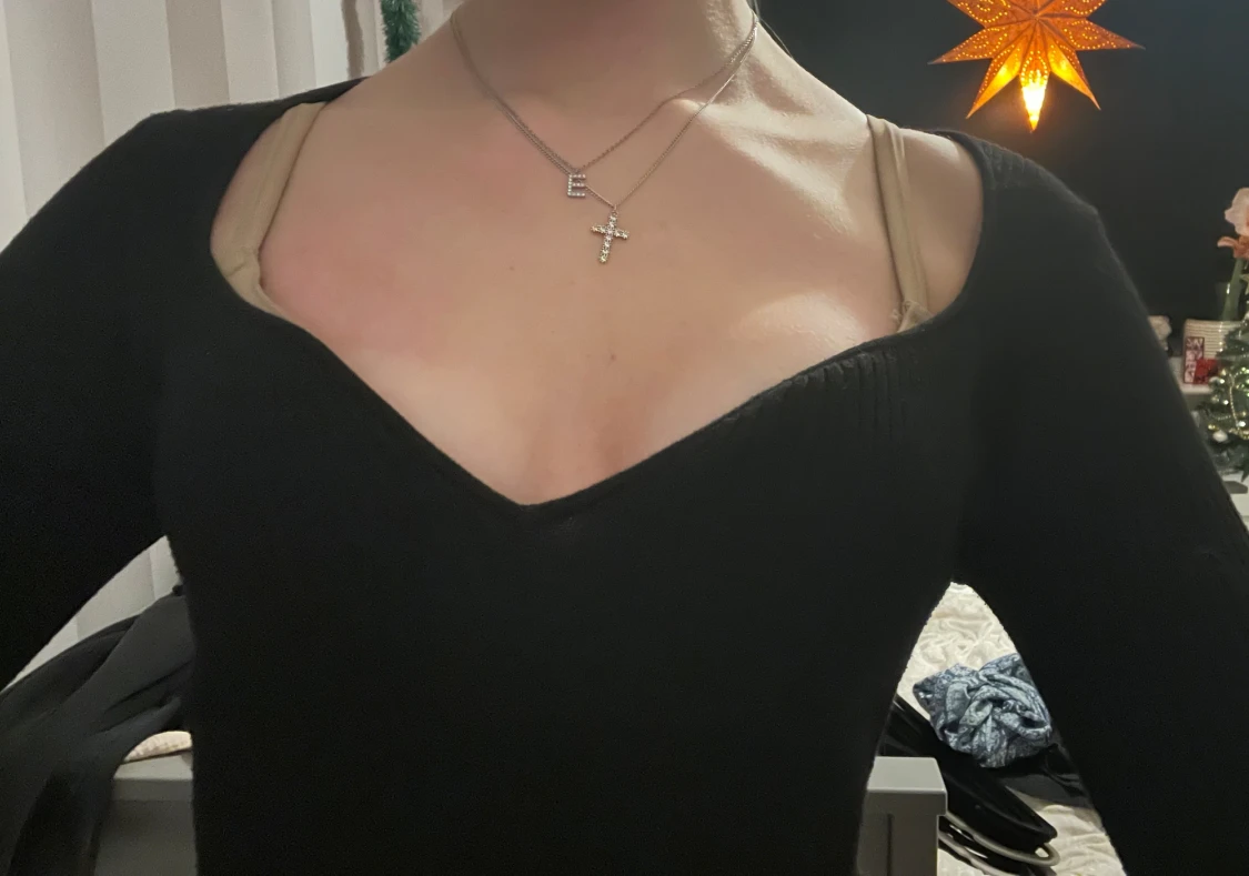 Svart ribbad långärmad topp H&M XS - 1