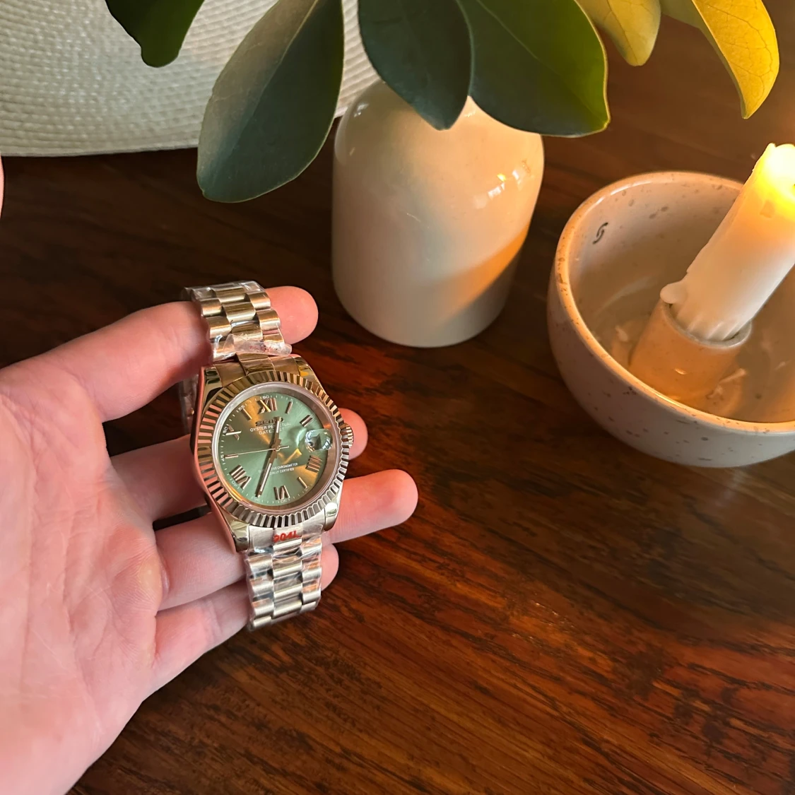 Seiko mod rosé guld roman olive dial presidential  - 3