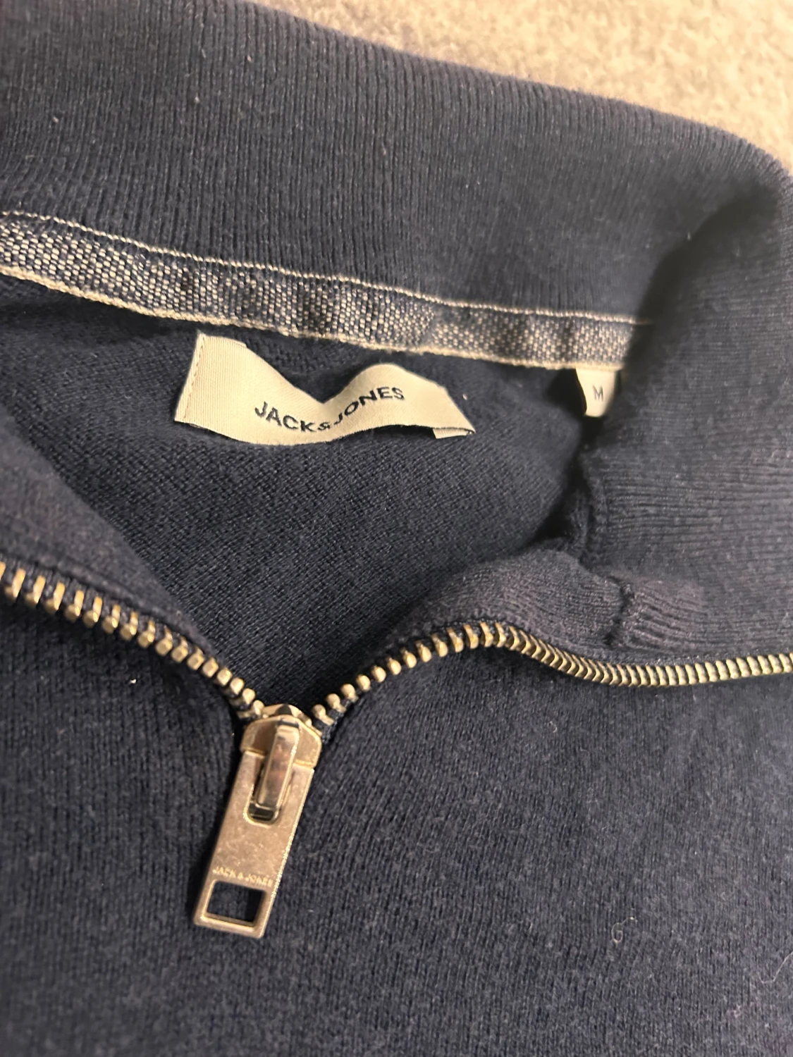 Marinblå half zip polotröja Jack & Jones - 1