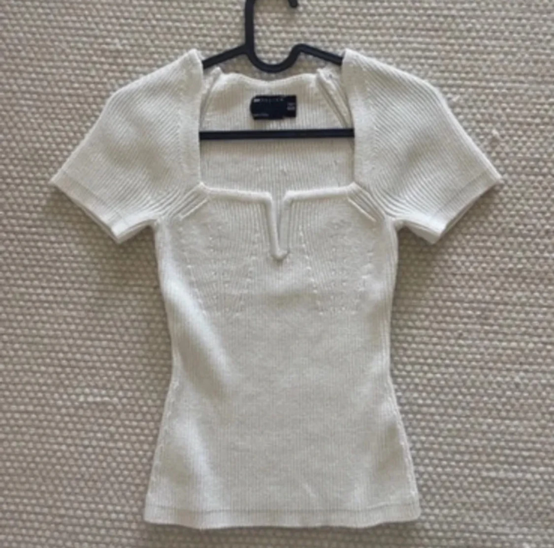 Vit stickad topp från Zara