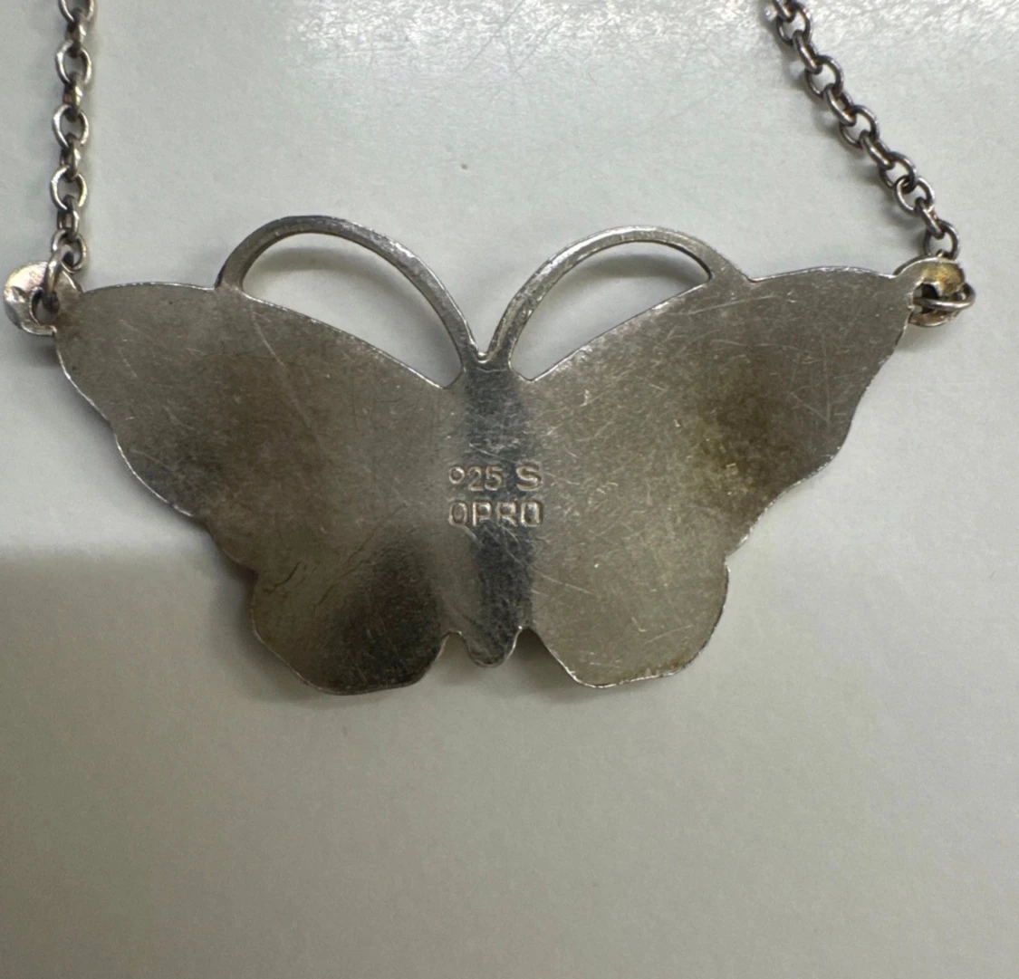 Grönt fjärilshalsband från Opro - 3