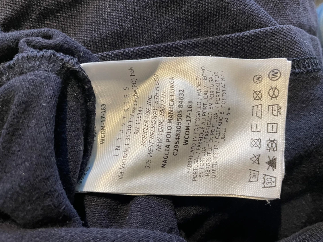 Mörkblå Moncler långärmad piké - 4