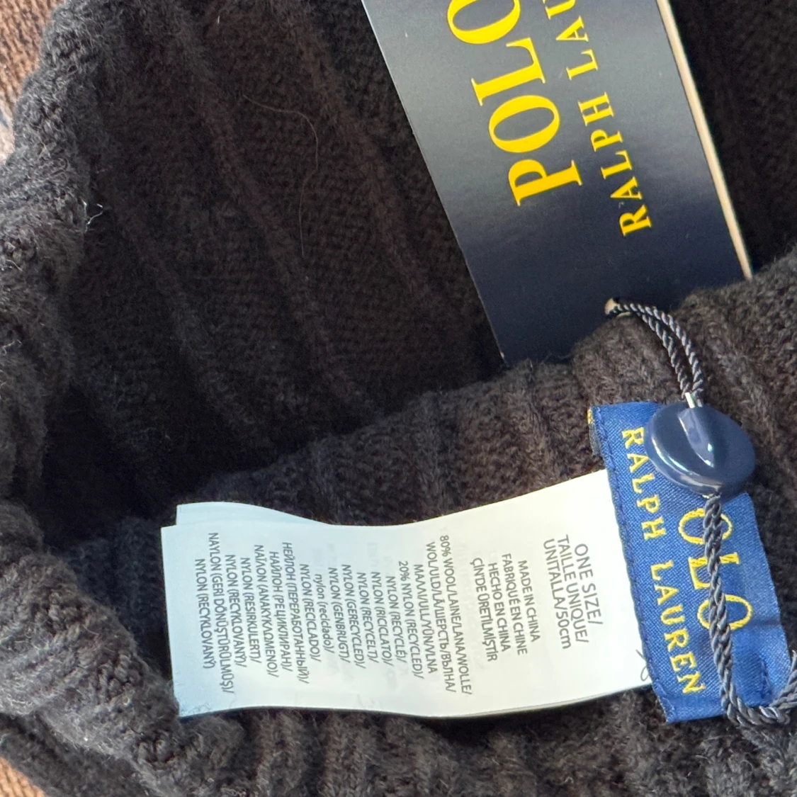 Svart kabelstickad mössa Polo Ralph Lauren - 2