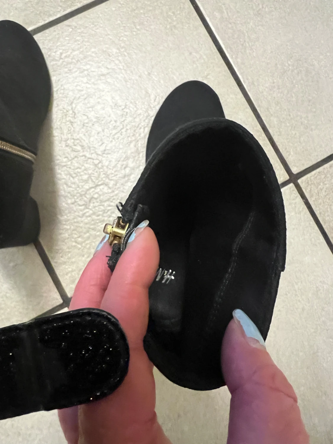 Svarta mocka boots med klack - 5