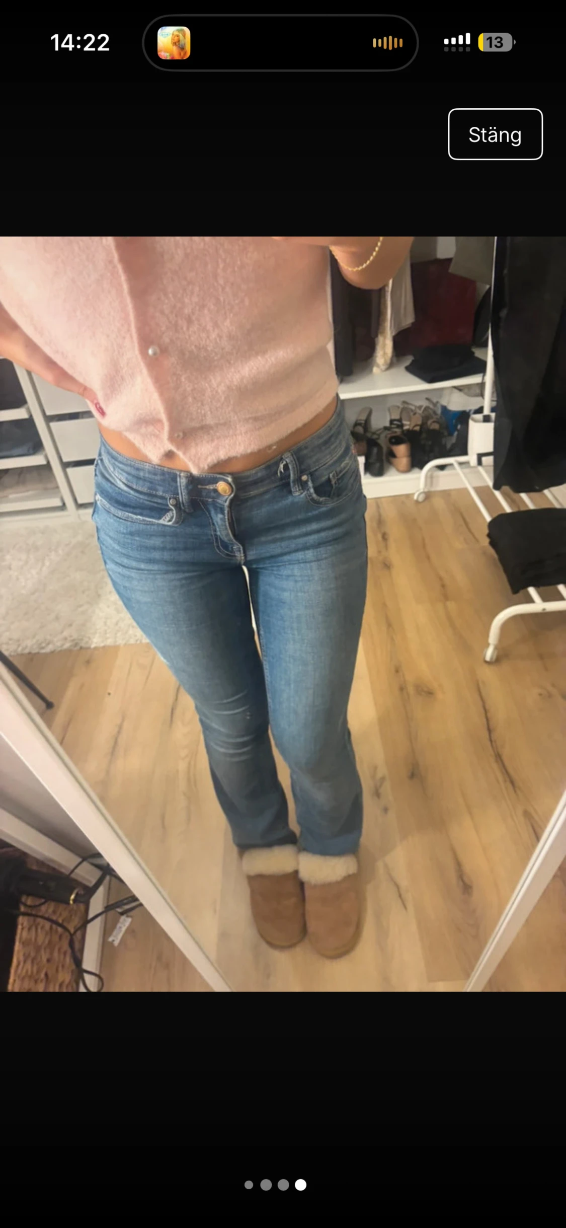 Blå bootcut jeans från Only - 3