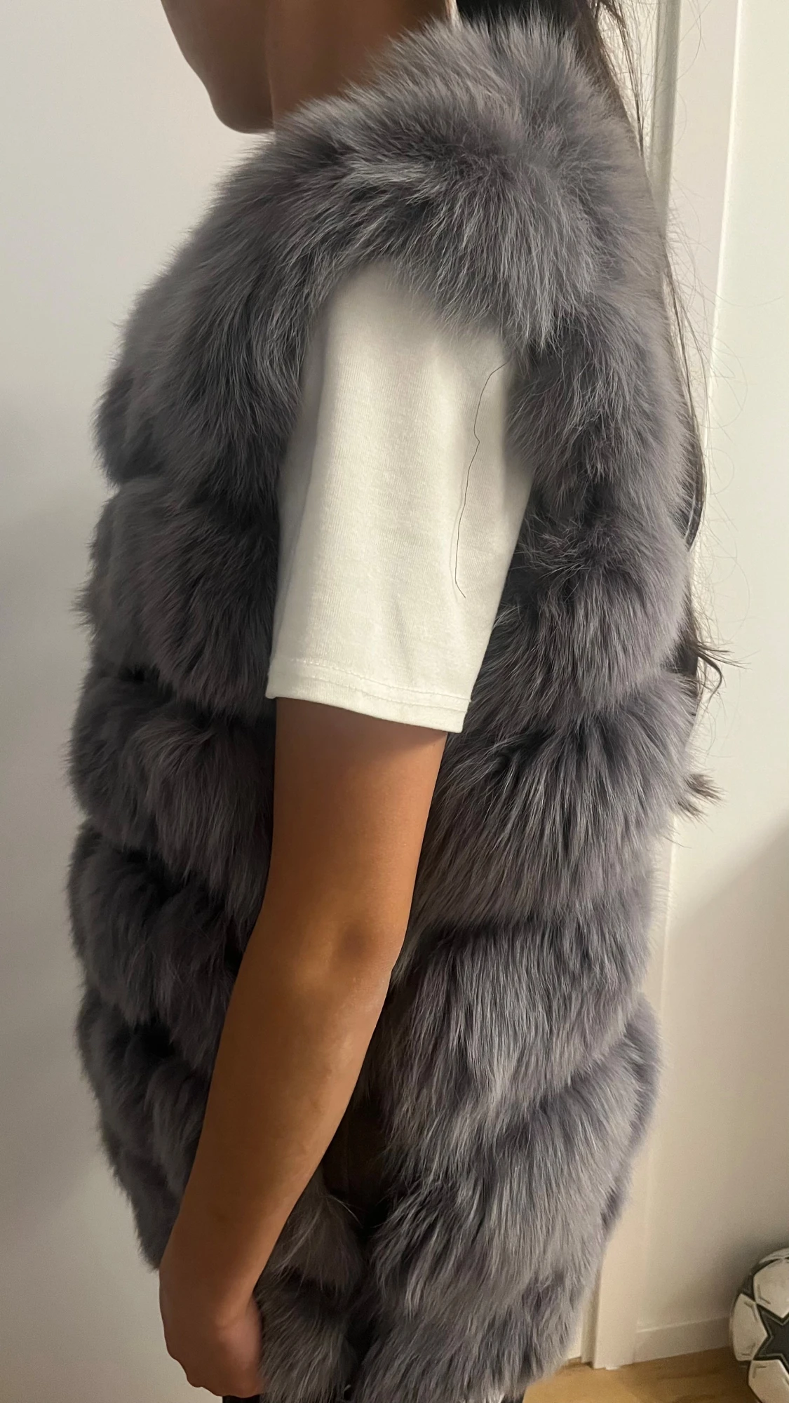 Grå pälsväst från RuiXiangTe - 1