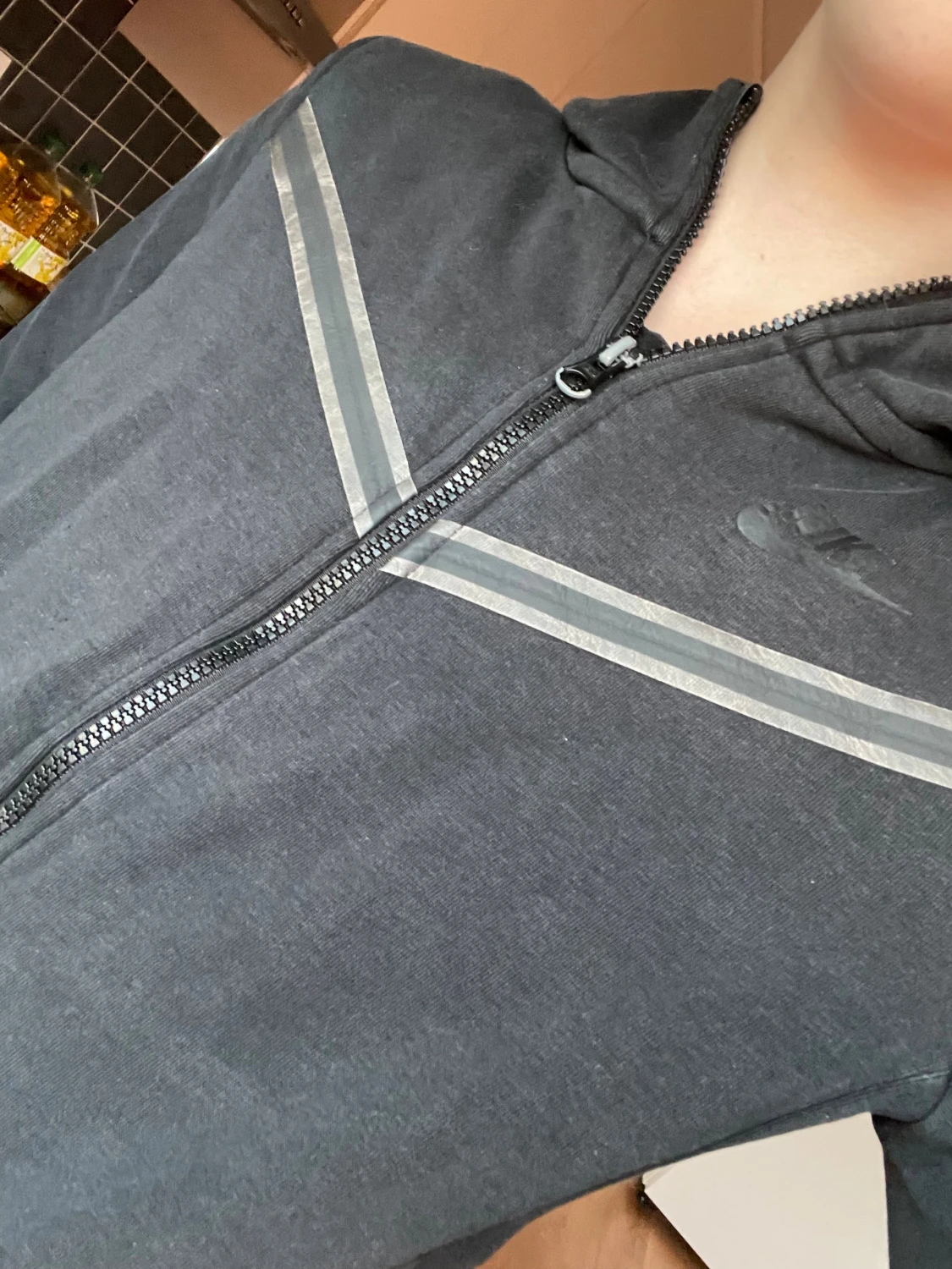 Svart Nike tech fleece med dragkedja - 3