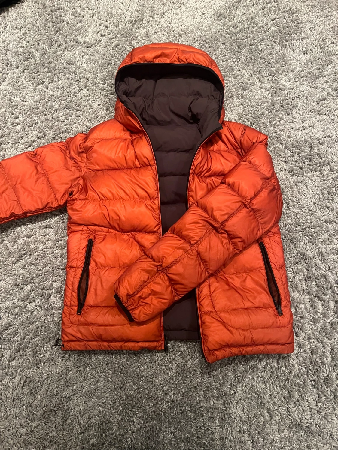 Vändbar pufferjacka orange/brun från herno - 2