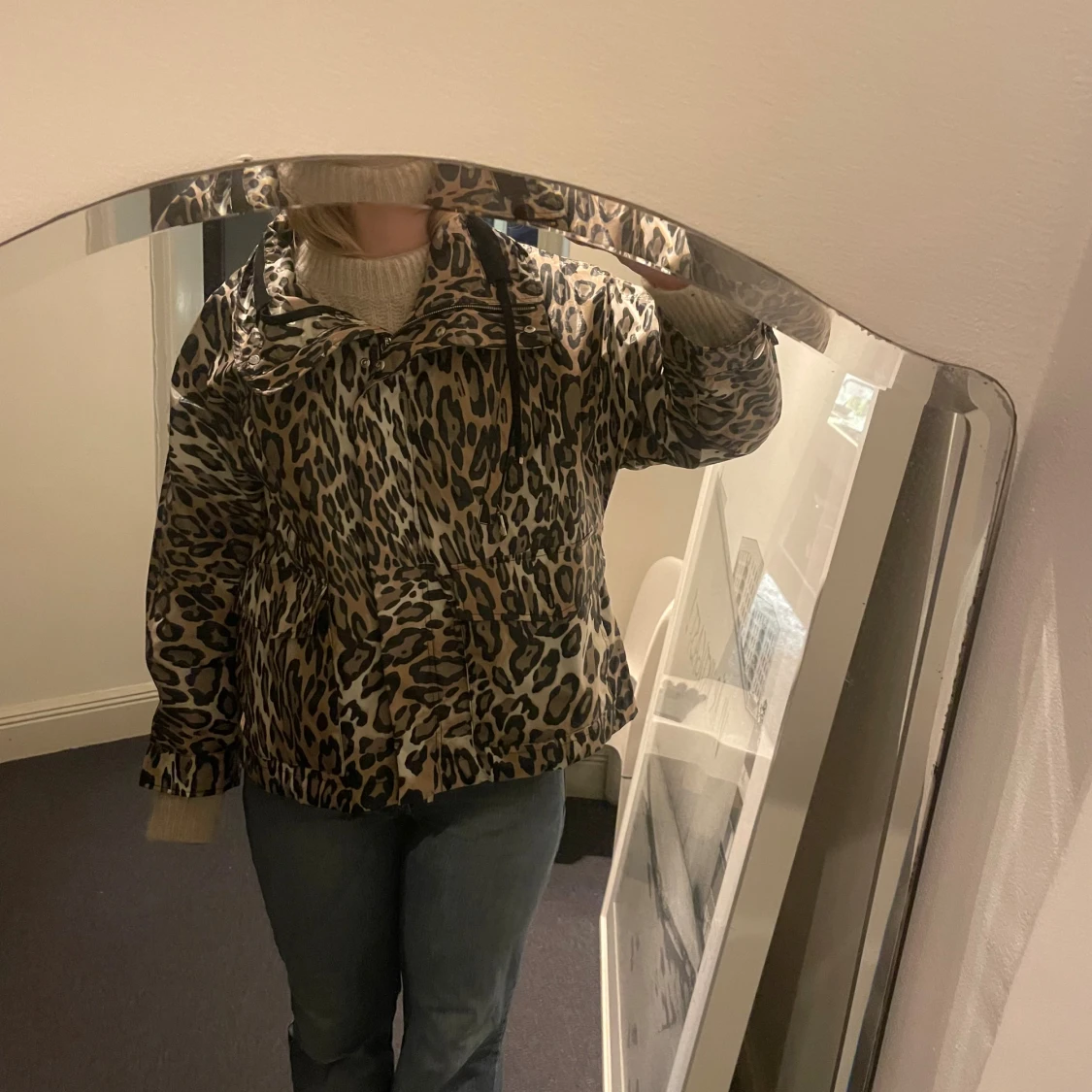 Leopardmönstrad monclervindjacka - 2