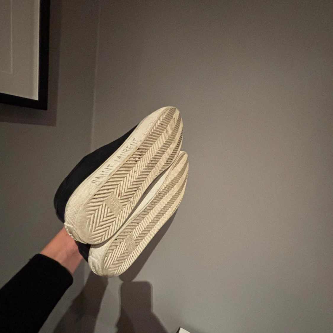 Svarta canvas Saint Laurent skor  - 3