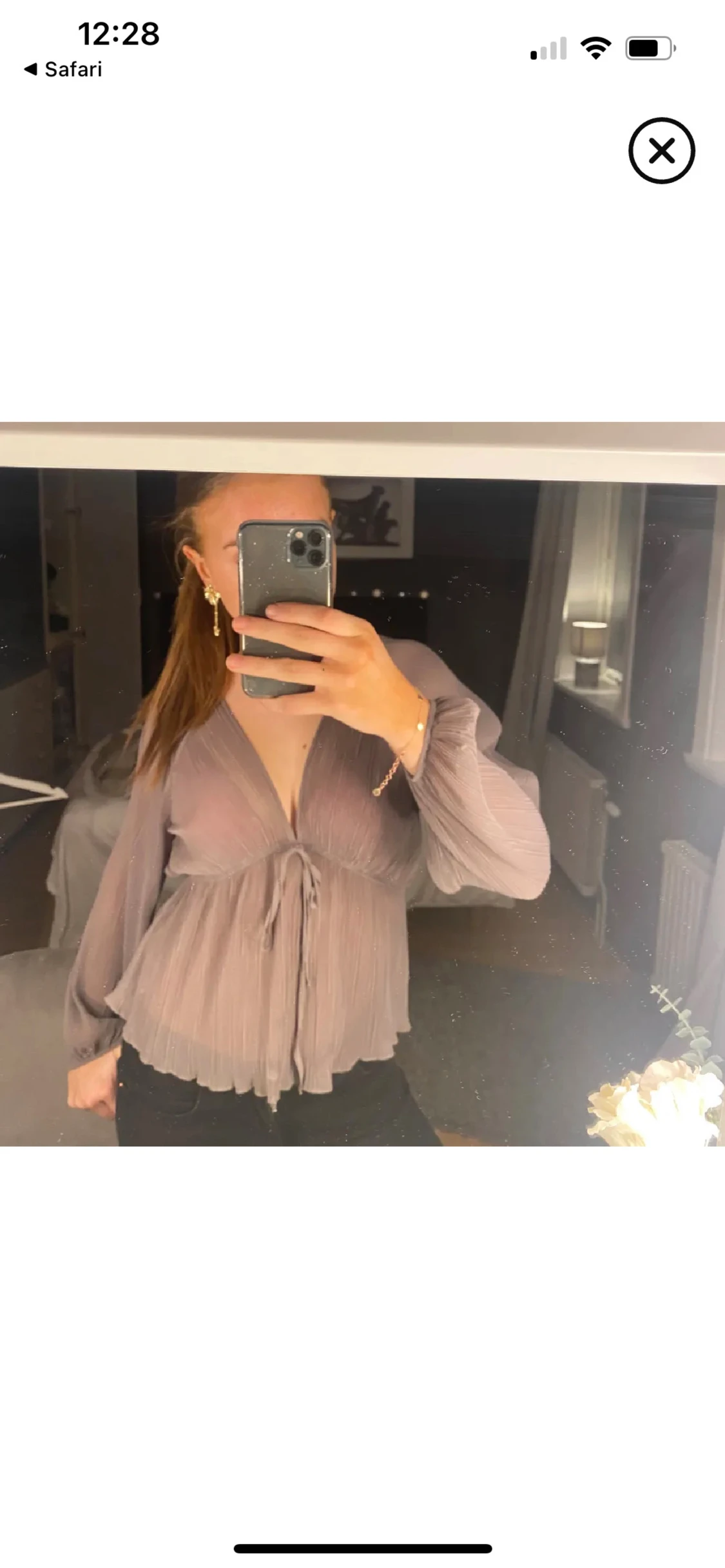 Plisserad grå blus från Zara - 1