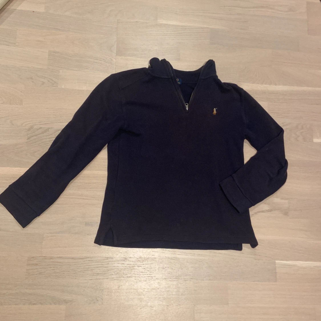 Mörkblå stickad QuarterZip från Ralph Lauren - 1
