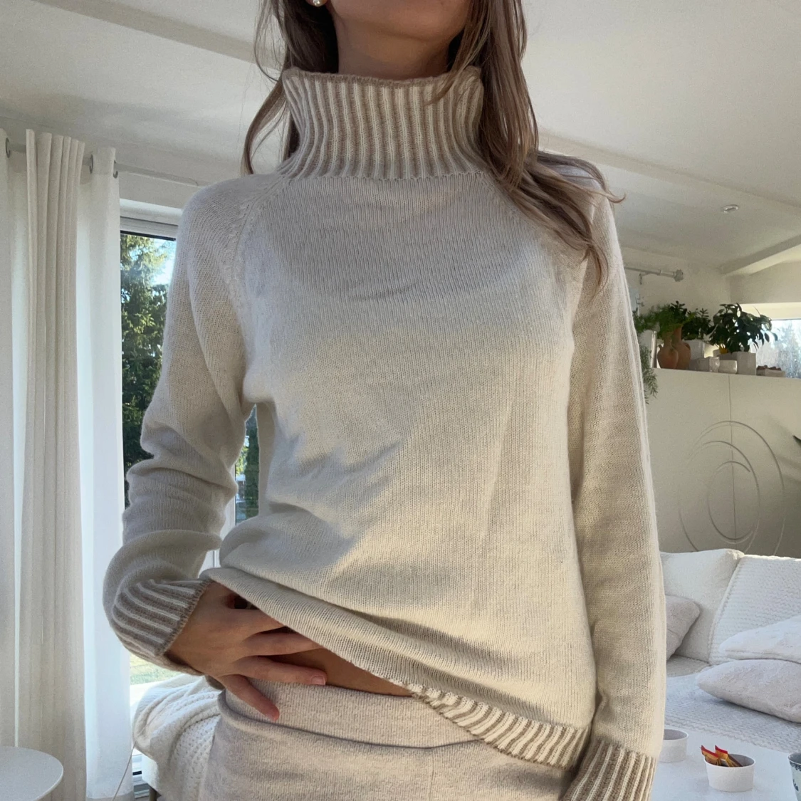 Stickad tröja i Kashmirblandning 