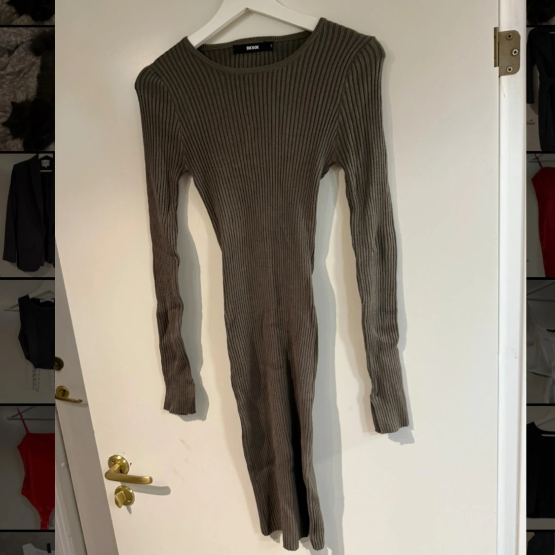 Ribbstickad klänning Bikbok 