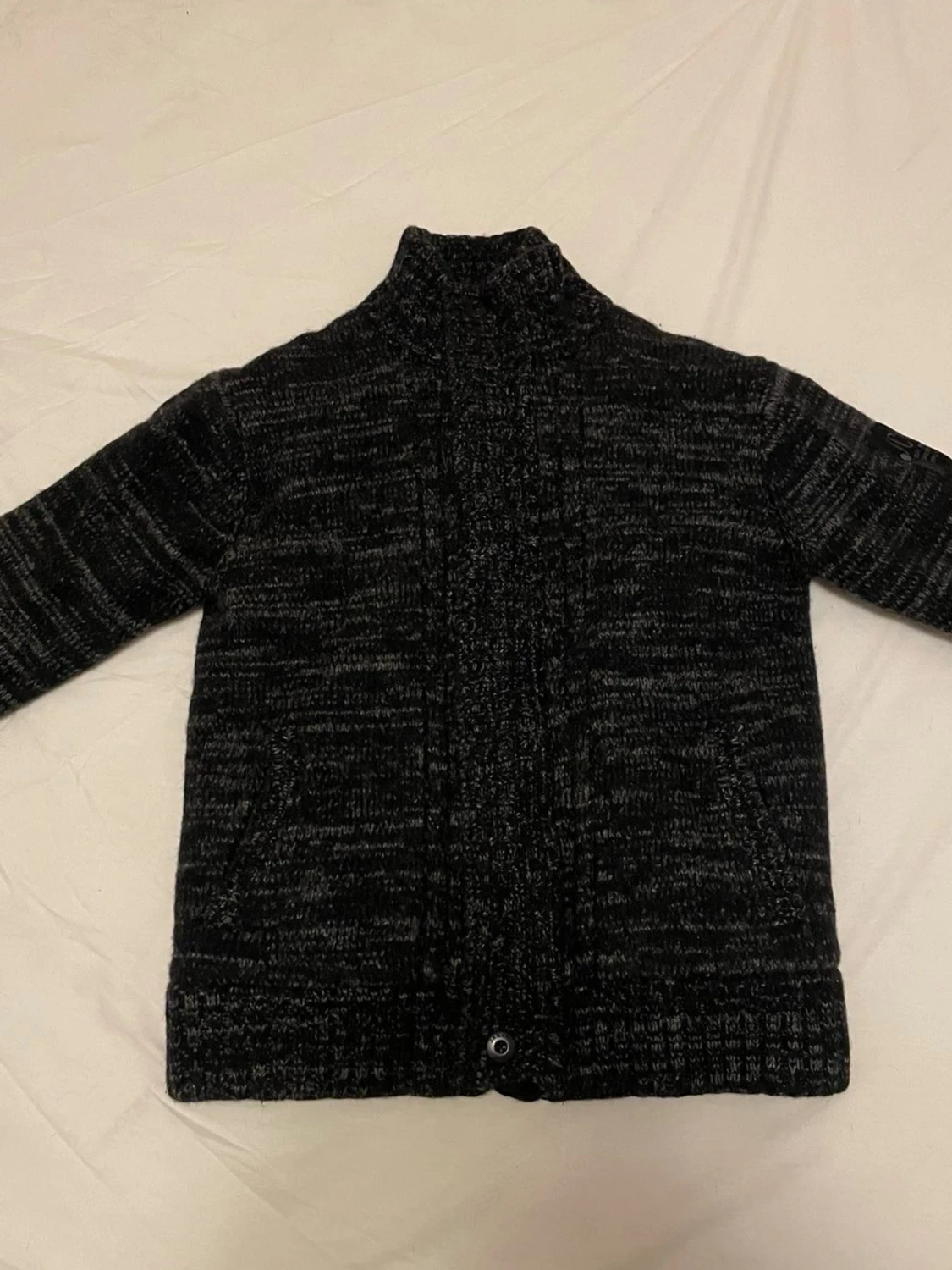  Stickad fodrad ull cardigan   - 5