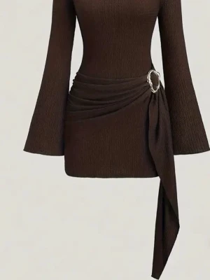 Brun omlott polotopp med bälte - Helt ny och oanvänd 