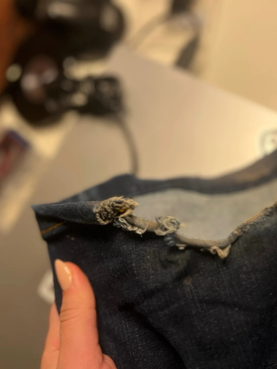 Mörkblå bootcut jeans - 4