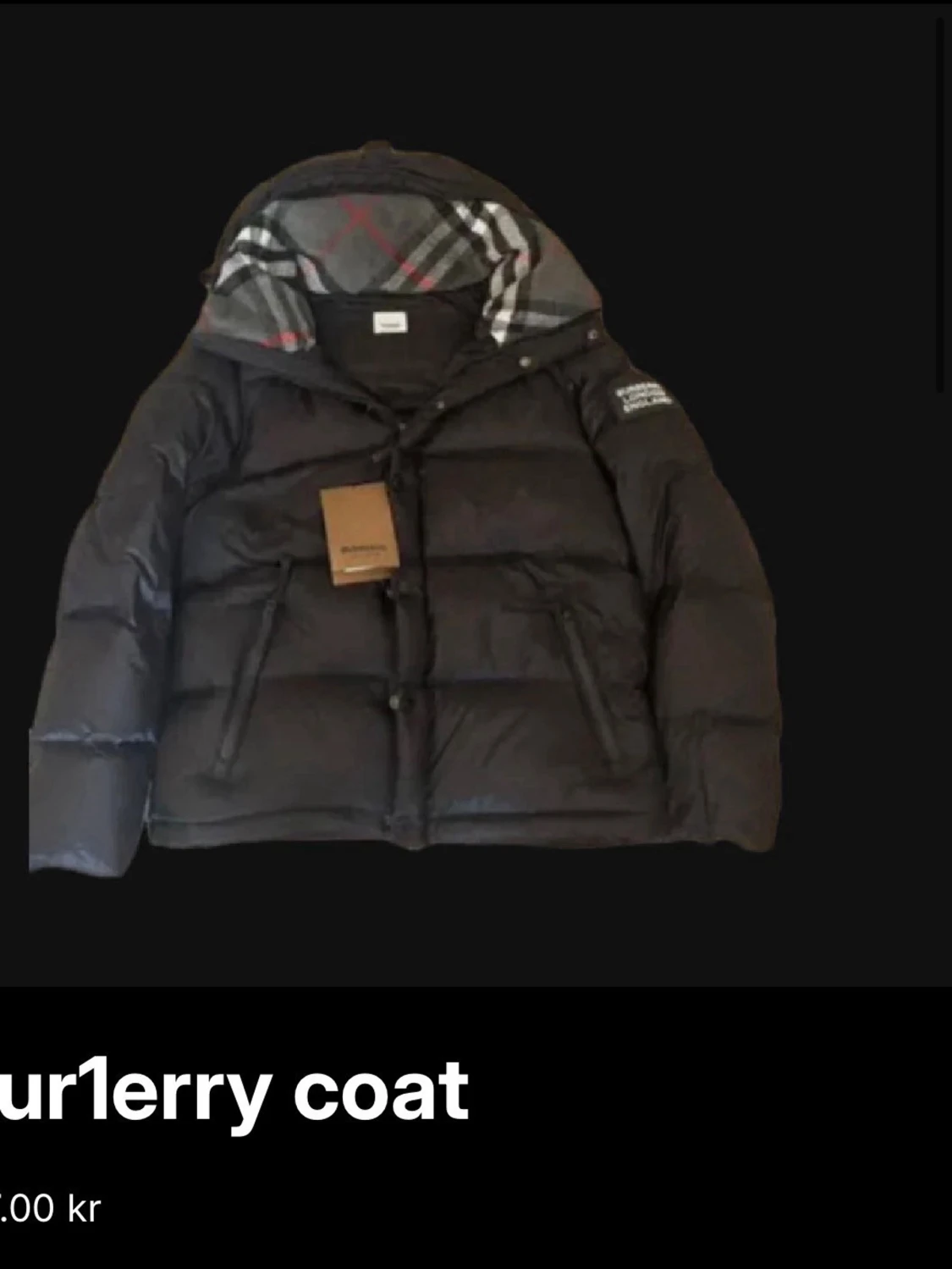 Svart pufferjacka från Burberry