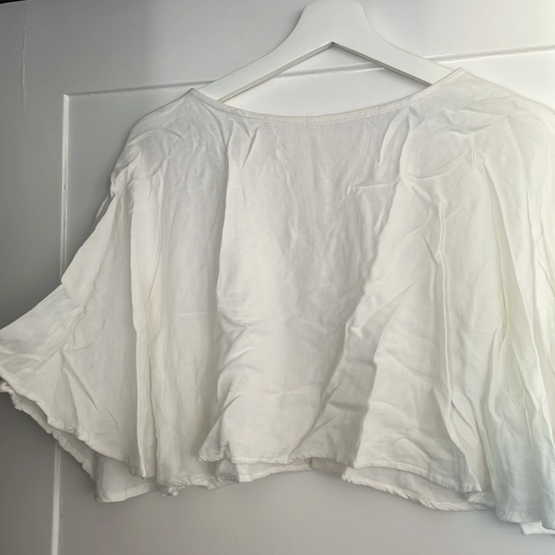 Vit blus med vida ärmar Pull&Bear