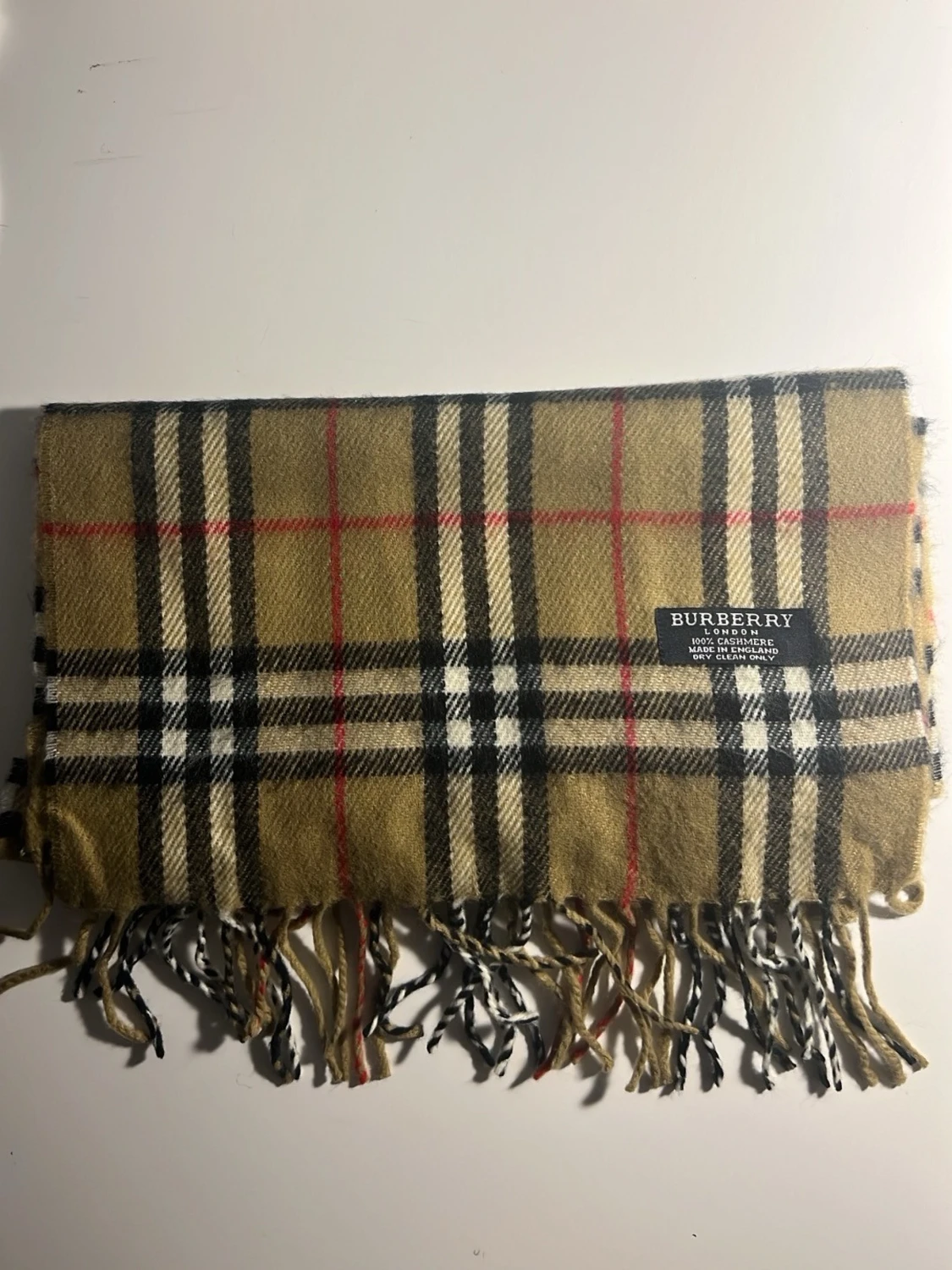 Rutig beige Burberry väst i kashmir